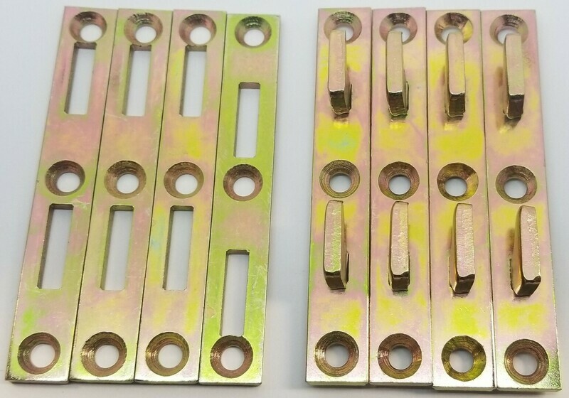4" Inch Zinc Plated Steel Bed Rail Fastener KIT bedfasts brackets hooks holes mounting hardware joint
