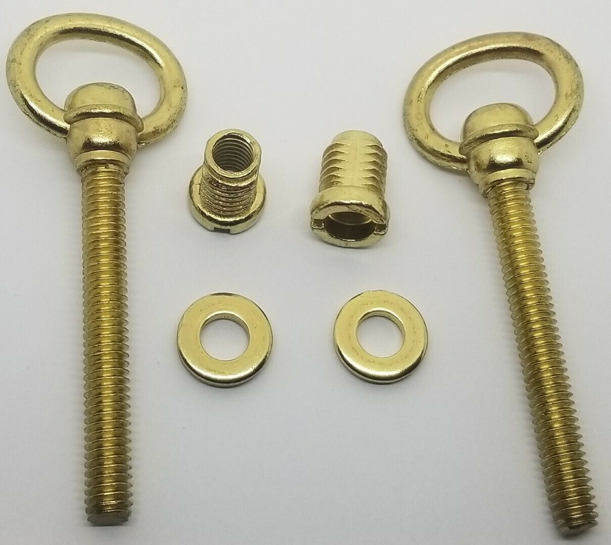 SMALL 3-1/2 Inch Polished Brass Steel Cheval Mirror Mount Set vintage retro old kit screws