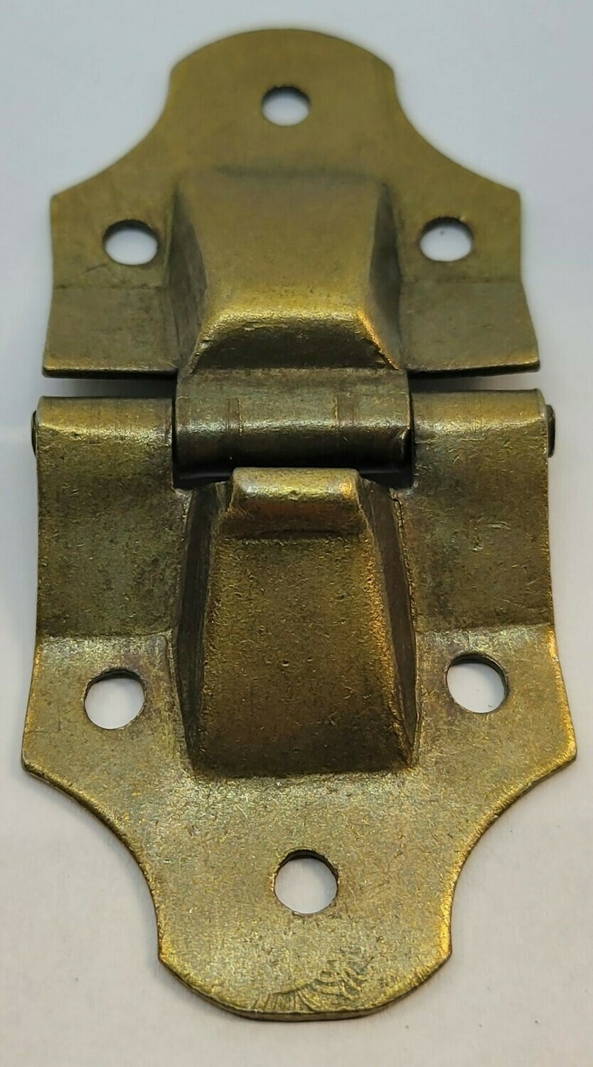 Antique Brass Plated Stamped Steel Trunk Stop Hinge, chest, steamer antique old vintage lock