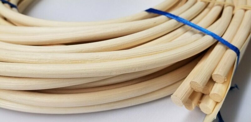 ROUND REED #10 - 5/16" (8MM) Diameter. 80' foot coil rush basket wicker cane chair seat natural