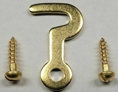 Small Brass Plated Steel Hook Catch Latches 3 sizes 1, 1.25 & 1.5 Inch antique vintage retro old