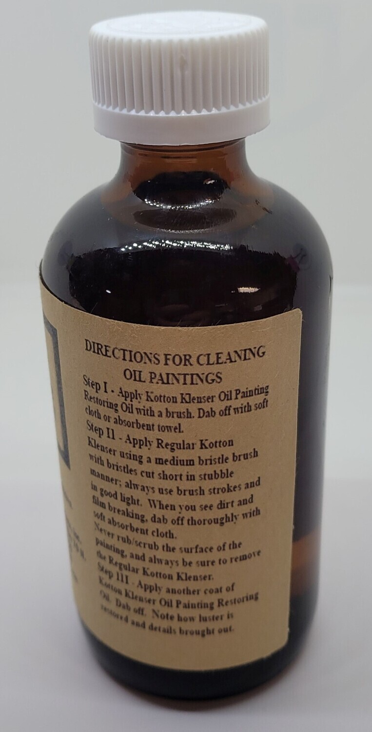 6 oz Bottle KOTTON KLENSER OIL PAINTING RESTORING OIL art frame restore protect