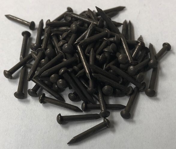 16 gauge 1/2" Long Hand aged ANTIQUED SOLID BRASS Escutcheon Pins brad nails tacks