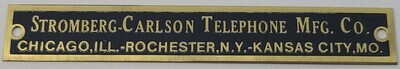 Stromberg Carlson Nameplate Wall Phone kellogg western electric tag label plaque antique vintage retro old