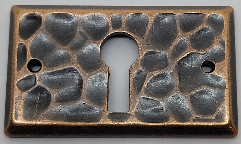 Mission Style Hammered Keyhole Cover antique vintage retro old fancy decorative aged rustic