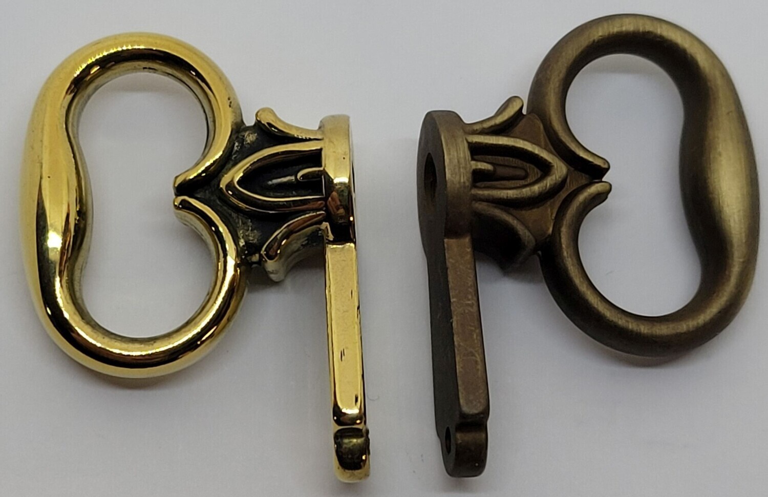 2 Brass Mock Key Pull Fake Key Knobs 