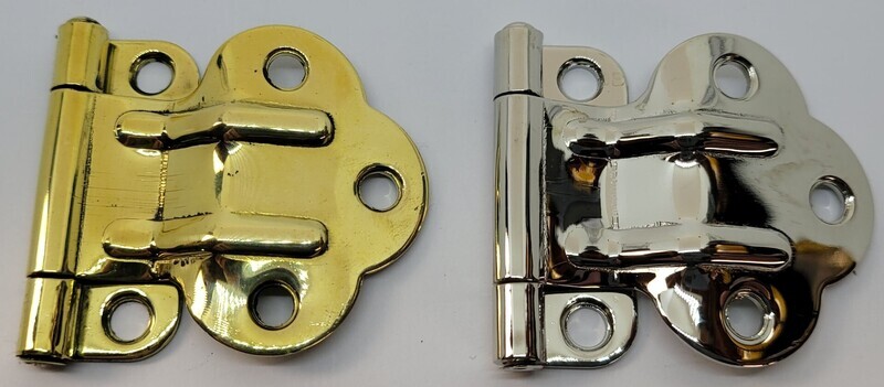 2" McDougall Brass Nickel Plated Fold Back Cabinet Hinge Hoosier  antique vintage door retro old Sellers Wilson Napanee
