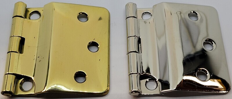 2" - 3/8"offset Sellers Cabinet Fold Back Hinge Plated Brass antique vintage retro old hoosier sellers mcdougall napanee