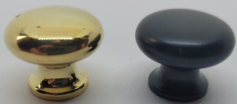 3/4" MUSHROOM Shaped Solid Brass black BOOKCASE Knob pull desk small cabinet drawer handle mid-century modern