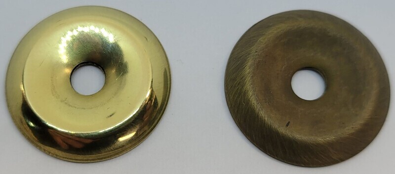 2 (two) Stamped Brass Plain Solid backplates finishing plate washer for bail pull back plate antique vintage polished or antique finish
