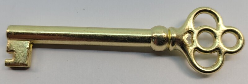 Polished BRASS KEY skeleton vintage old door drawer cabinet retro mortise antique lock desk cabinet door roll top