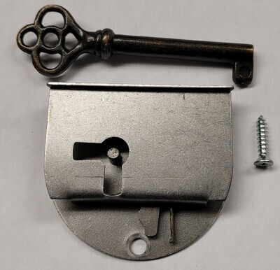 SMALL RIGHT HAND Half Mortise lock key Drawer cabinet door clock antique retro vintage old