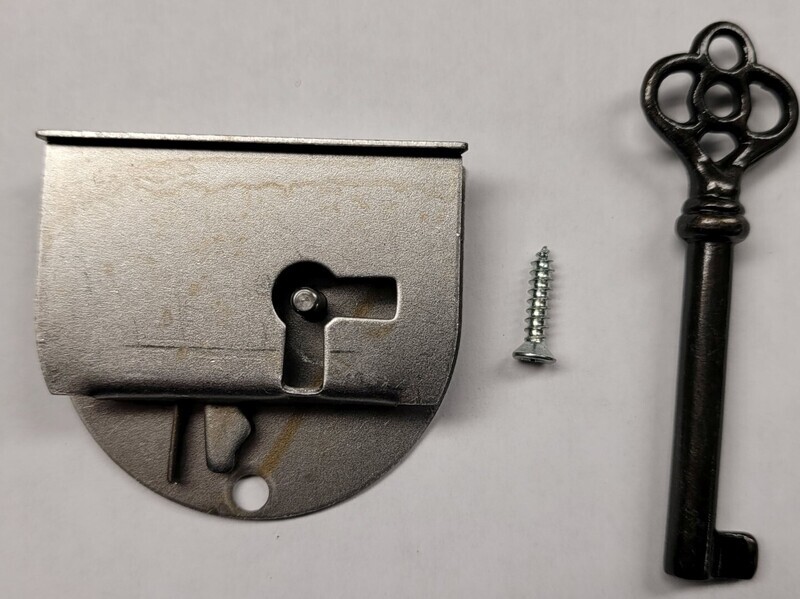 SMALL LEFT HAND Half Mortise lock key Drawer cabinet door clock antique retro vintage old
