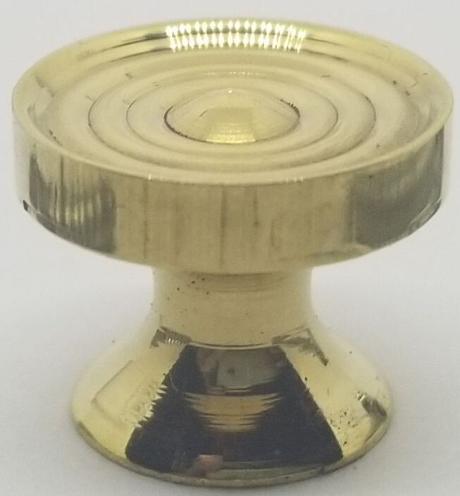 7/8" Diameter Cast Brass KNOB Concentric Rings pull handle mid century modern fancy solid antique vintage retro old new