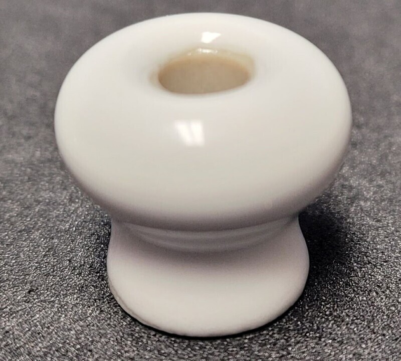 1/2" White Porcelain Round Knob pull handle drawer cabinet desk antique vintage old retro rustic mid-century modern