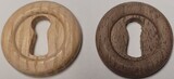 1-1/16" Diameter Walnut & Oak Wood Grain Small Keyhole Cover antique vintage lock old key slot cap hole decor fancy retro mid century modern rustic