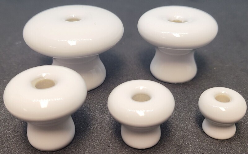 White Round Porcelain Knob WITH HOLE Handle Pull 1/2, 3/4, 1, 1-1/4, 1-1/2 antique vintage retro shutter cabinet picture brass furniture mid century modern fancy rustic