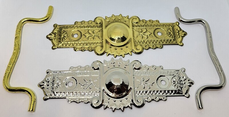 Eastlake Victorian Style STAMPED SOLID BRASS DRAWER PULL fancy decorative antique vintage retro handle