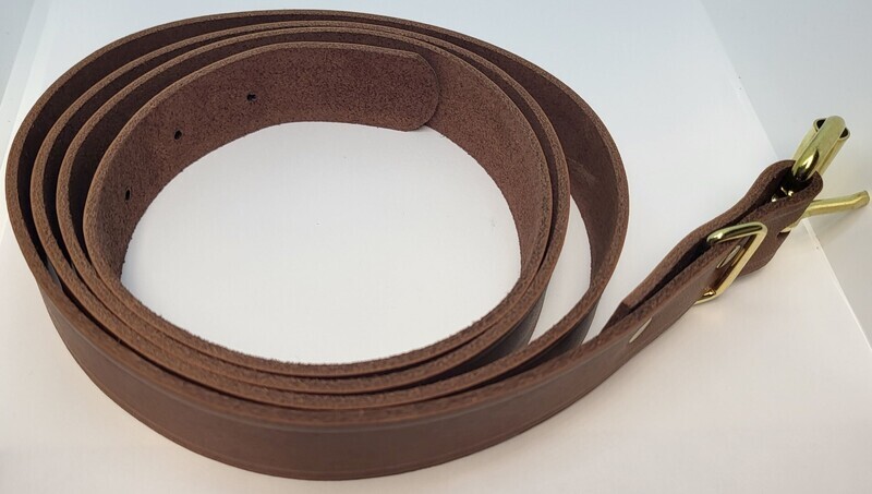 5' (60") Brown Acorn Long Leather Trunk Buckle Strap chest steamer antique vintage old new handle steamer belt