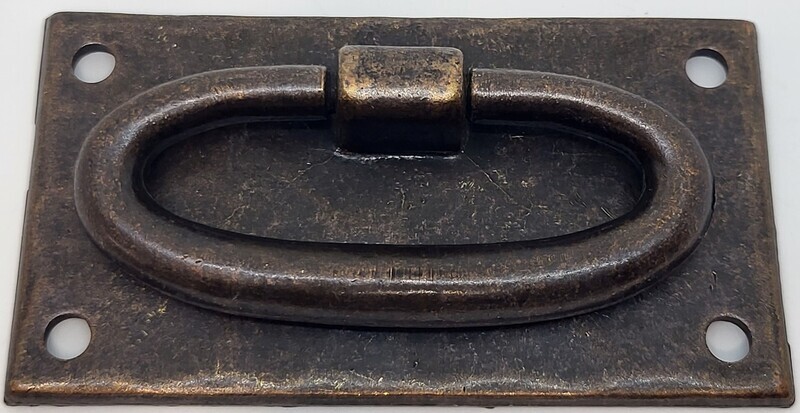 Horizontal Hammered DRAWER OVAL PULL Ring Forged Brass Mission Style handle knob Antique Copper retro vintage rustic fancy decorative Gustav Stickley old mid century modern