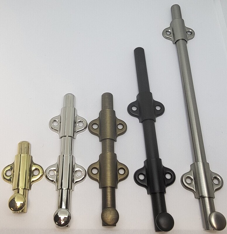 Small 3/8 1/2 rod - Heavy duty surface bolt latch slide lock latch french windows door dead cabinet antique vintage old nickel brass oil rubbed brushed black