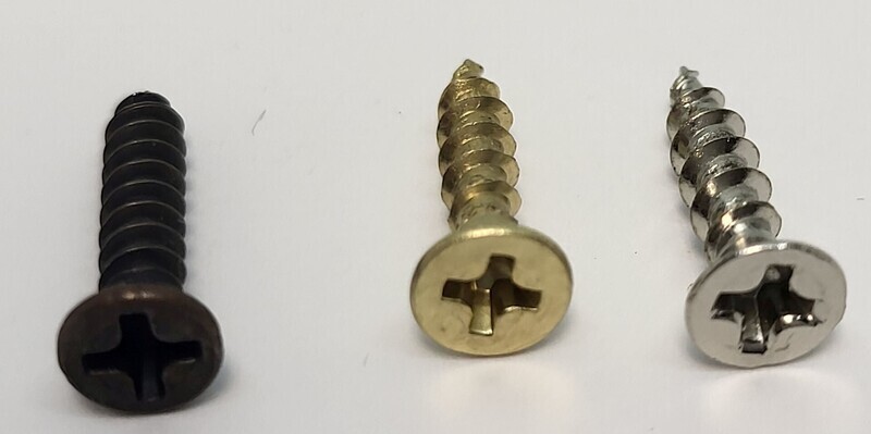#5 x 5/8" Flat Head Phillips Screw Brass Bronze Nickel Steel wood fancy decorative antique retro vintage