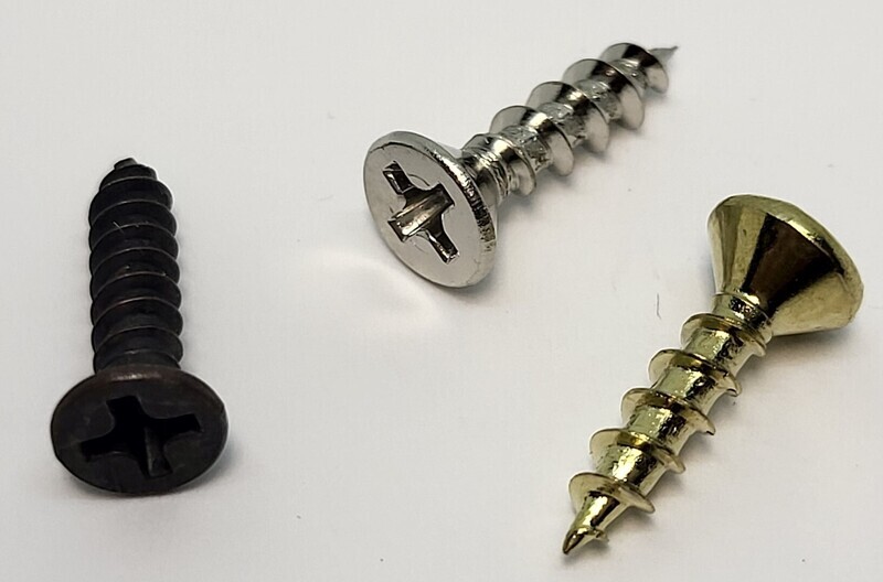 #6 x 5/8" Flat Head Phillips Screw Brass Bronze Nickel Steel wood fancy decorative antique retro vintage