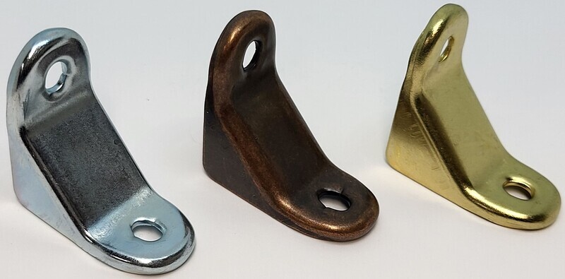 Variety Count FLAT STRAIGHT 1x1 22 Gauge Steel Corner Brace Brackets Antique Brass Bronze Zinc Finish shelf chair cabinet rustic vintage brace 90 Dozen Statuary