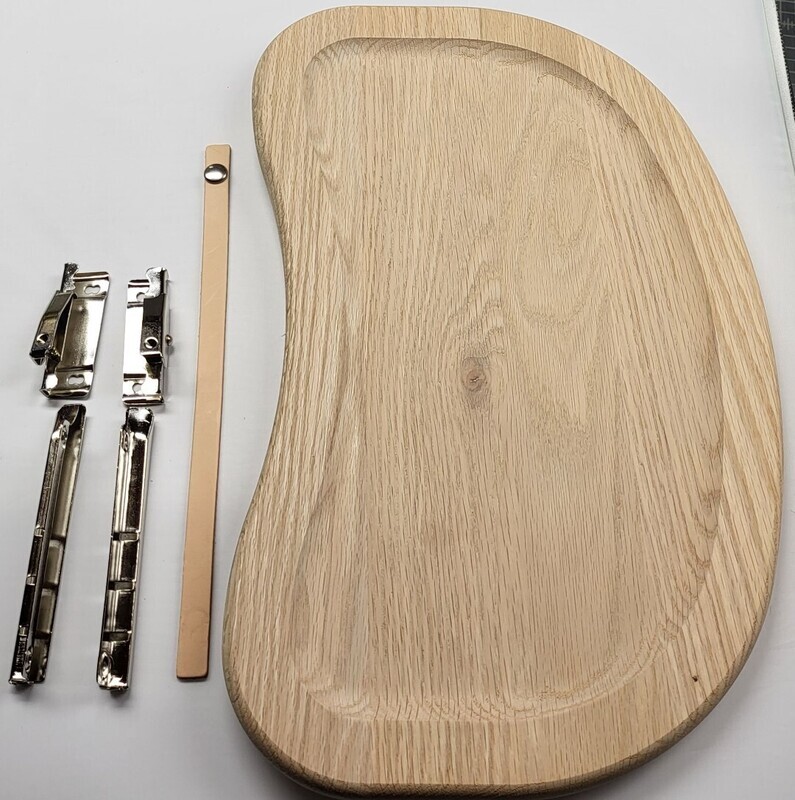 COMPLETE HIGH CHAIR KIT - tray hardware strap antique vintage baby toddler infant seat wood leather steel