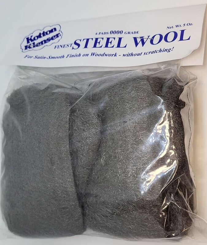 Kotton Klenser Steel Wool 4/0000 Steel Wool (6 per package) cleaning feeding maintenance metal wood oil wax antique cabinets paneling formica ceramic plastic tile vinyl leather marble white walls