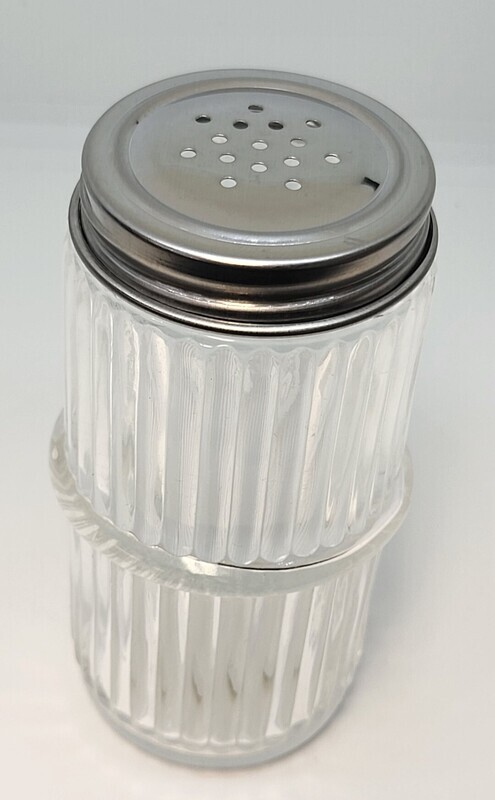 Mission Style Glass Spice Jar with Lid CLEAR Hoosier Sellers cabinet colonial antique vintage rack retro old fancy decorative cobalt