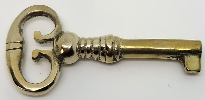 Small Cast Brass Key Polished Skeleton Antique retro desk cabinet hope chest box jewelry vintage tiny rustic