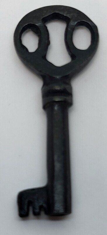 Steel Contoured Bow Skeleton Key Antique vintage retro old fancy decorative gold cabinet lock drawer door small