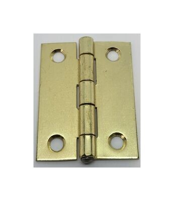 Small Brass Plated Steel flat Butt Hinge - 2