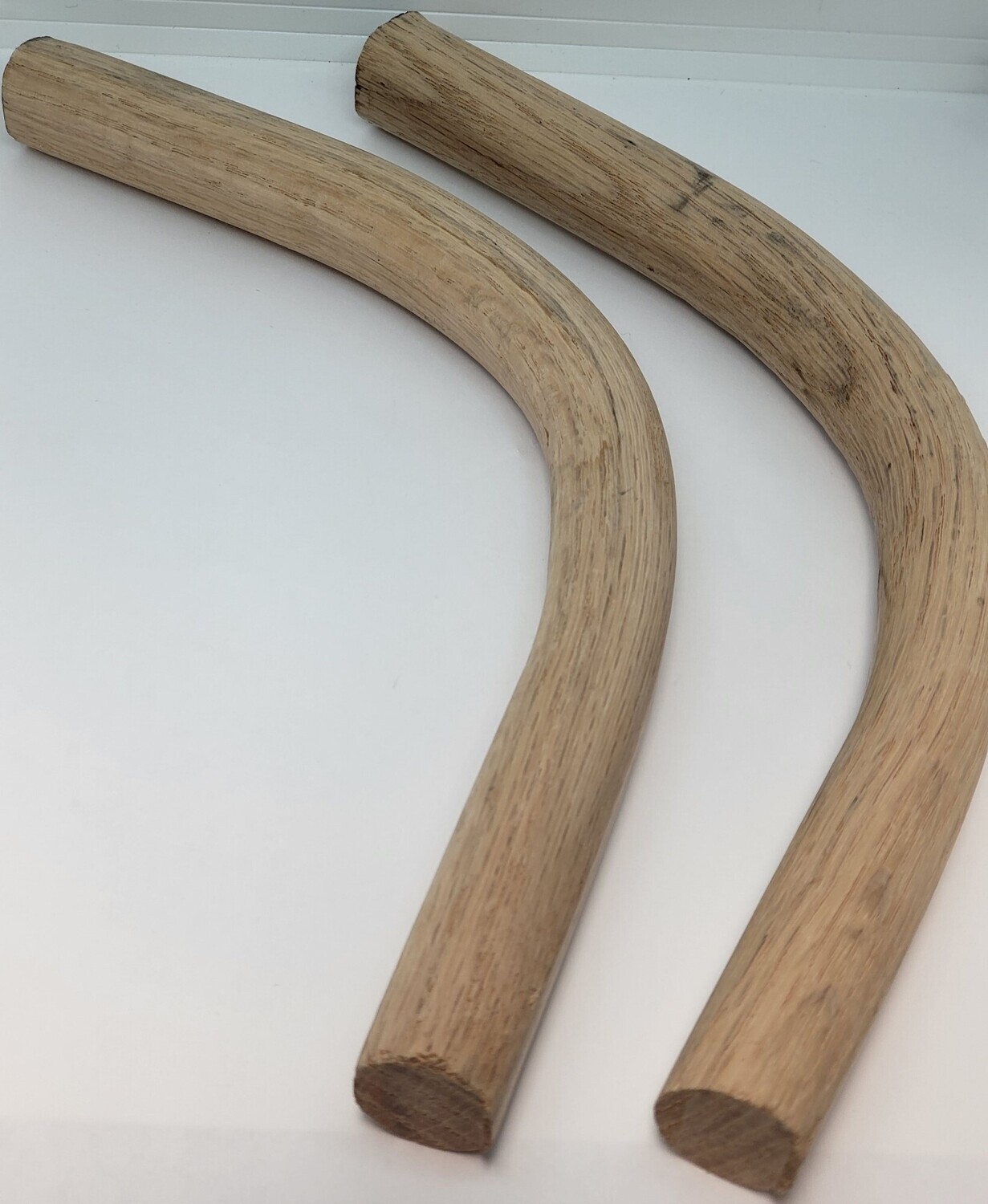 Pair (2) Unfinished Bent Oak Chair Bracing Hip Hugger Brackets Braces