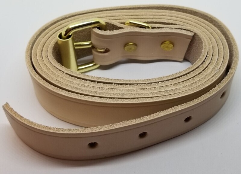 (LIMITED STOCK) - 5' (60") Natural Long Leather Trunk Buckle Strap chest steamer antique vintage old new handle steamer belt