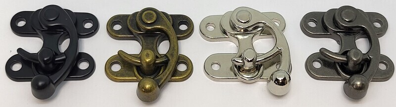 Antique Nickle Black Brass Polished Plated Steel small purse fastener latch clasp hasp buckle pin hook eye case clip lock slide phone