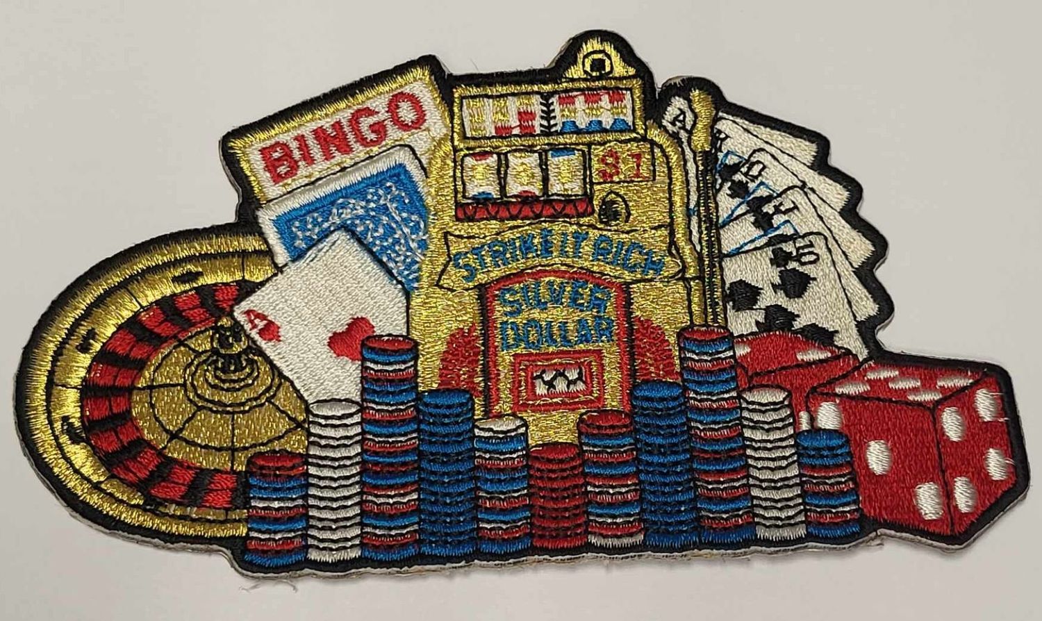 Casino Iron On Patch Slot Machine cards bingo roulette poker chips spades ace dice craps gambling