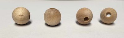 5/8" Diameter ROUND BEADS with hole - Ball Spacer high chair arm Maple wicker cane spline reed wood necklace charm small tiny little bracelet cat toy