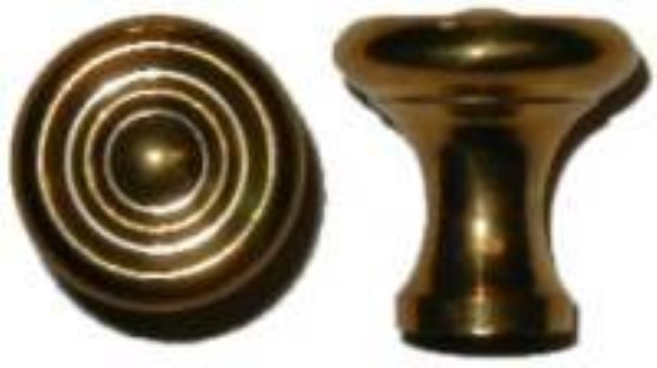 (LIMITED STOCK) - Early American Sheraton Style Polished TURNED Brass KNOB - 7/8