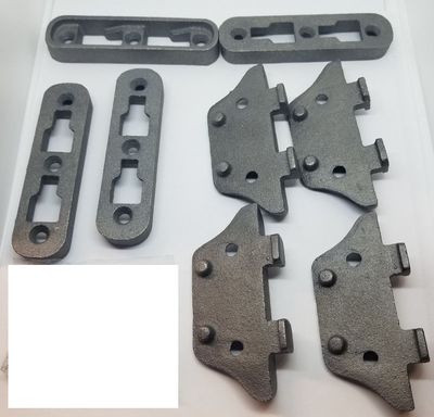 SMALL Cast Iron Bed Rail Fastener Set - frame hooks Post anchors metal antique vintage