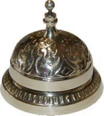 Desk Bell - Cast Brass Victorian Style Plated Antique Service
