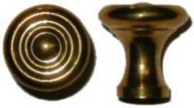 (LIMITED STOCK) - Early American Sheraton Style Polished TURNED Brass KNOB - 7/8"