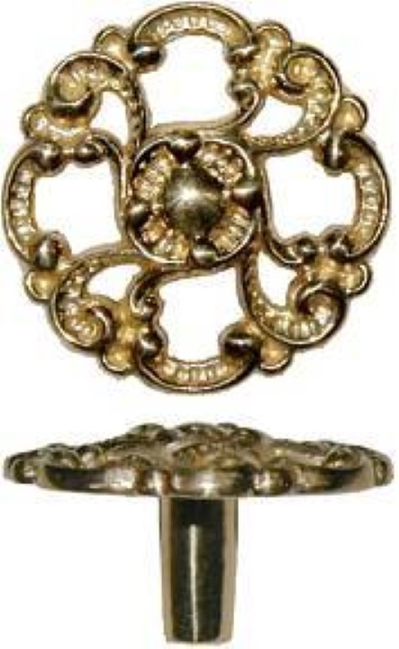 (LIMITED STOCK) - Victorian Style Cast Brass KNOB - 1-3/8" diameter