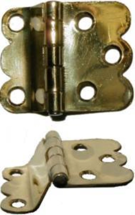 Napanee Offset Cabinet Hinge - Polished Stamped Brass