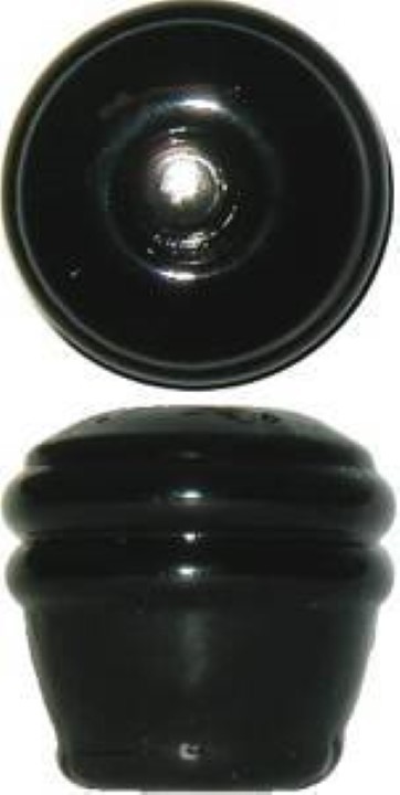 Art Deco Glass Knob - Black EBONY antique vintage old retro pull handle