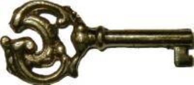 Ornate Cast Brass Key Brass Skeleton Antique