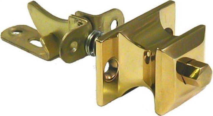 PUSH BUTTON LATCH Square Knob cast brass cabinet handle pull catch door drawer antique vintage retro fancy mission hoosier cupboard
