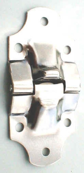 Nickel Plated Stamped Steel Trunk Stop Hinge, chest, steamer antique old vintage lock
