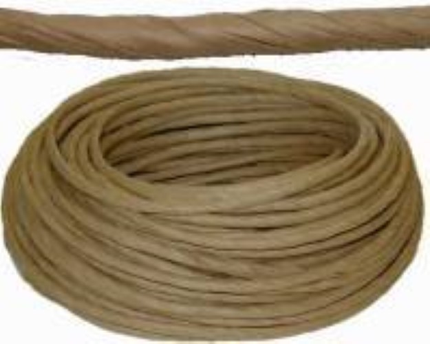 (CLEARANCE ) - Coil of Kraft Brown ART FIBER RUSH - 7/32"diameter 200 feet weave cane basket spline reel woven